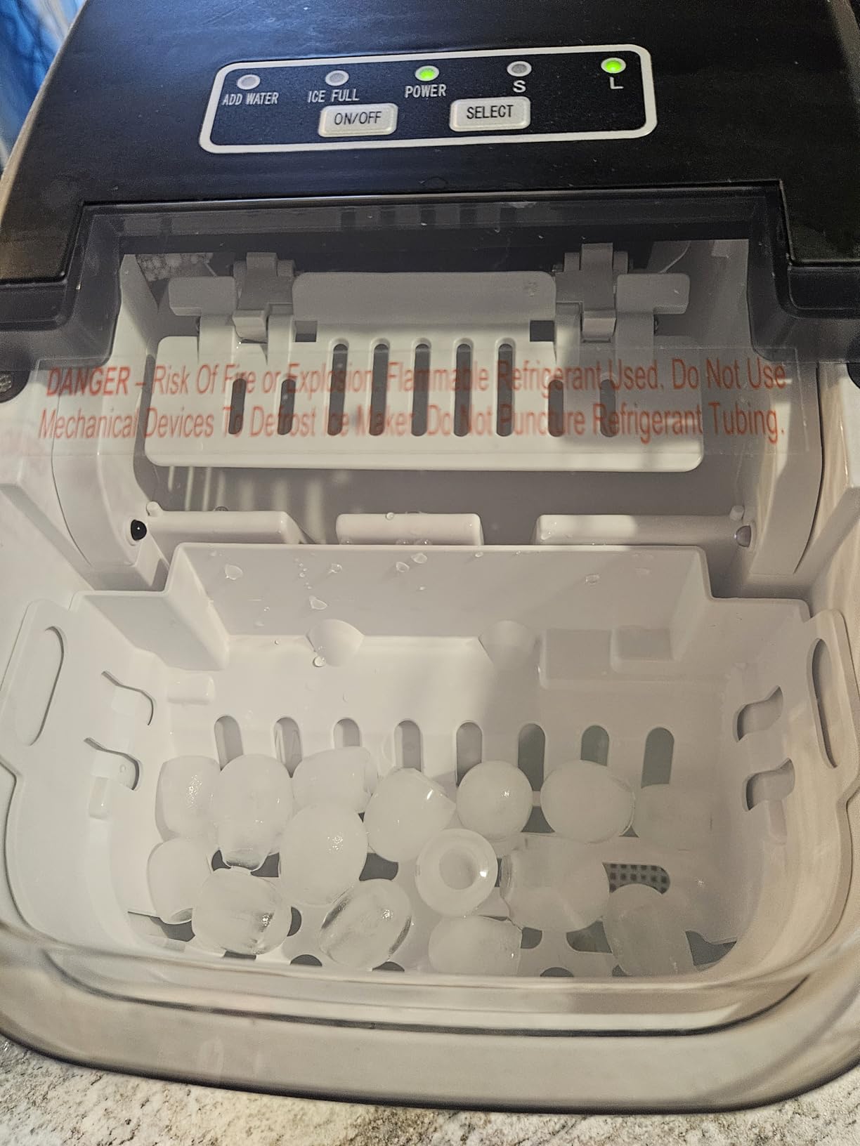 Countertop Ice Maker Machine, 8 Ice Cubes in 6 mins, 26lb/Day Bullet Ice with 2 Sizes- Portable Mini, Energy Saving & Basket/Scoop for Home/Party/Travel/Camping/Bar,Grey customer photo 2