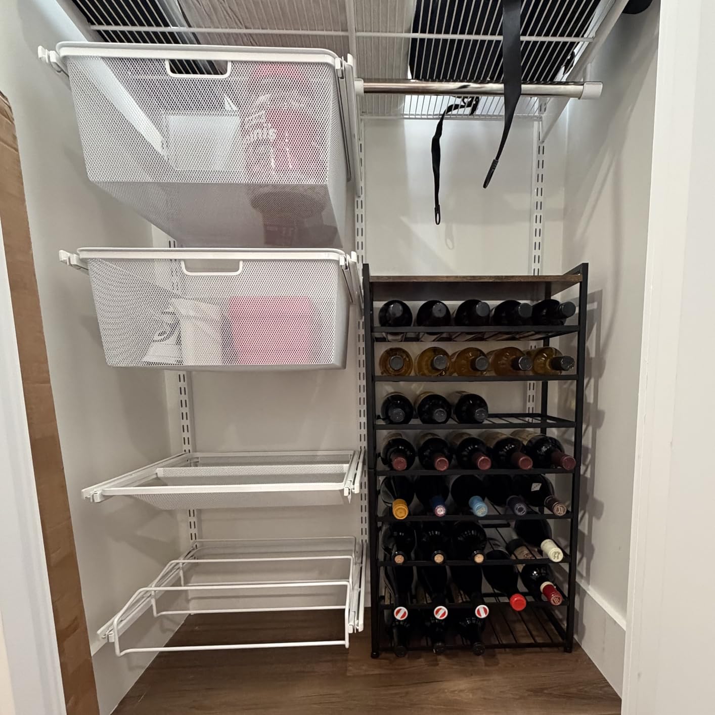 40 Bottle Wine Rack Freestanding Floor, 8-Tier Wine Storage Racks with Table Top, Detachable Wine Bottle Holder, Bar Stand Display Shelf customer photo 1