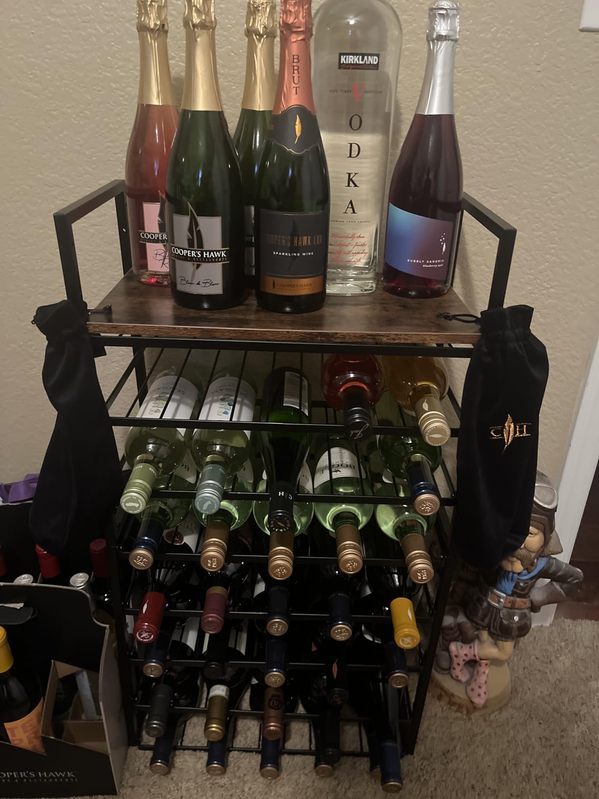 40 Bottle Wine Rack Freestanding Floor, 8-Tier Wine Storage Racks with Table Top, Detachable Wine Bottle Holder, Bar Stand Display Shelf customer photo 2
