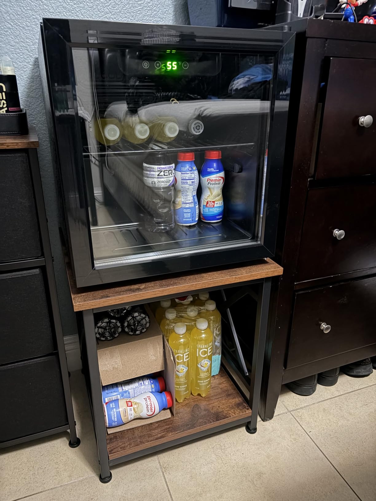 Feelfunn 24 Cans Beverage Refrigerator Cooler - Mini Fridge with Digital Temperature Control, Soda Wine Beer Drink Fridge - Small Refrigerator for Office Home Bedroom Dorm Bar, Black customer photo 2