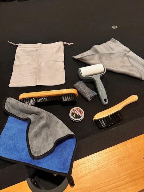 Pool Table Brush Set, 14pcs Billiard Table Felt and Cue Cleaning Accessories with 2 Wooden Brushes, Cue Cleaning Cloth, Ferrule Polish Cloth, Shaft Wax, Towel Burnisher and Sticky Lint Roller customer photo 2