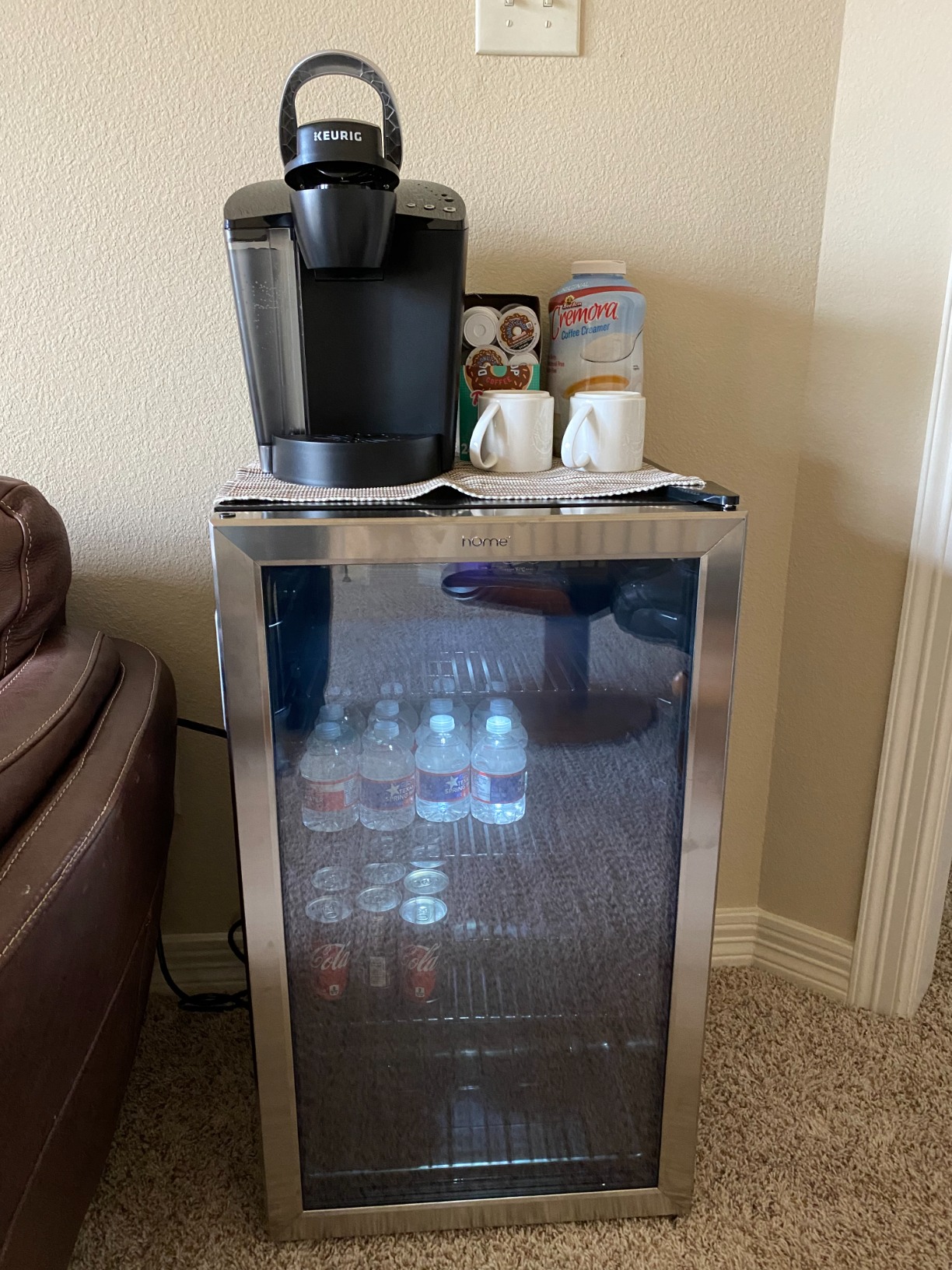 Antarctic Star Mini Compact Refrigerator with Gaming Light, 4L Capacity/6 Cans Portable Mini Fridge, for Bedroom, Car, Office and Dorm, Small Cooler for Cosmetics, Beverage and Food, Black customer photo 2