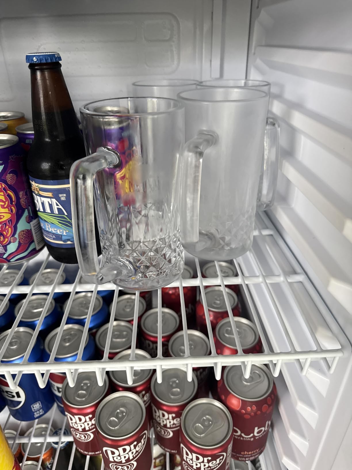 Beer Mugs For Freezer, 20 oz Large Heavy Glass Mugs with Handles Set of 4, Clear Large Beer Steins for Tea, Coffee, Lead-Free Glasses Oktoberfest Style, Best Gifts for Dad Husband or Friend customer photo 1