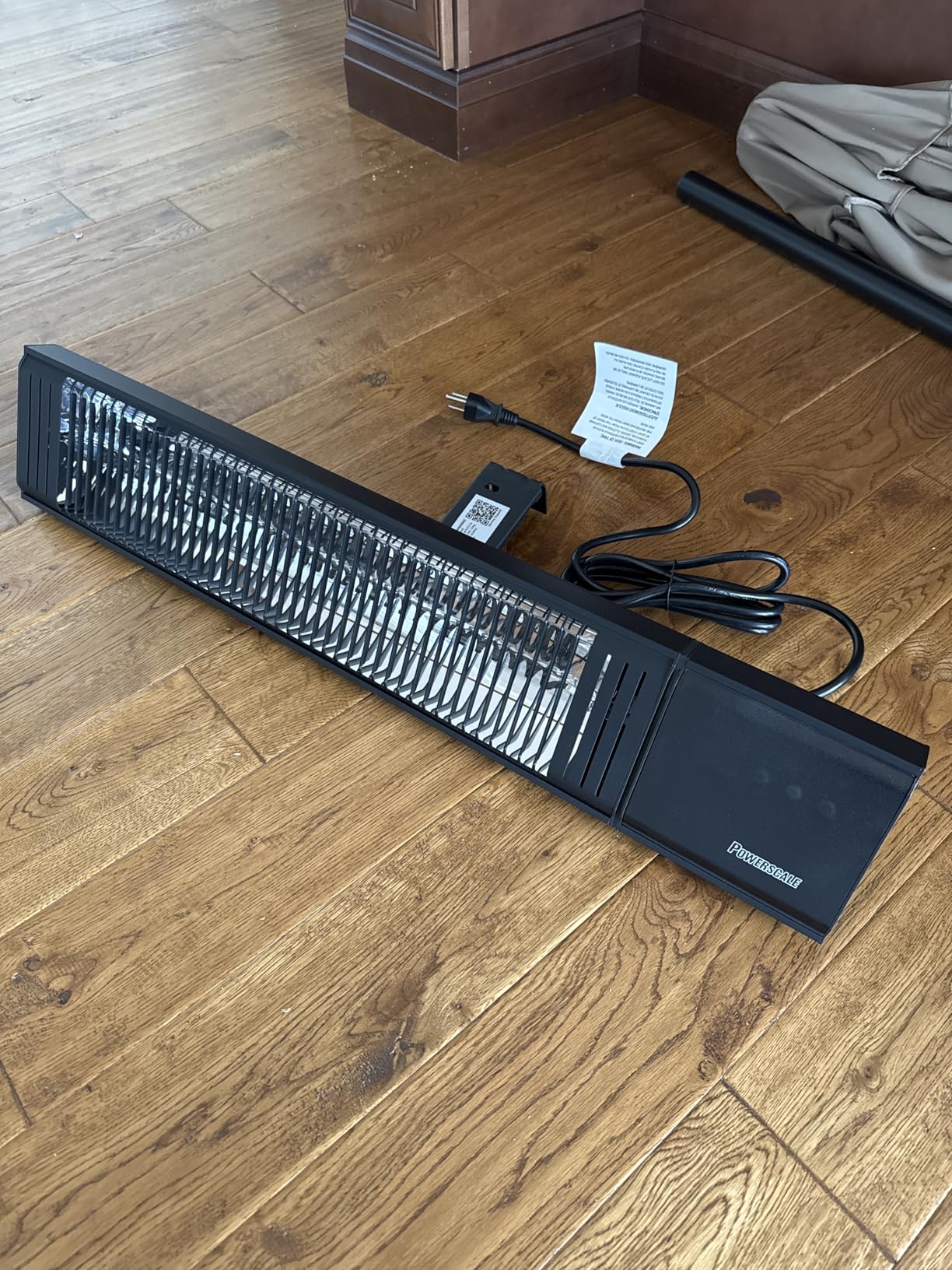 Powerscale 1500W Electric Patio Heater, IP65 Waterproof, Remote, Fast Heating, 4 Heat Levels, 24H Timer & Memory Function, Wall Mounted Indoor/Outdoor Heater for Patio, Garage, Backyard, Black customer photo 1