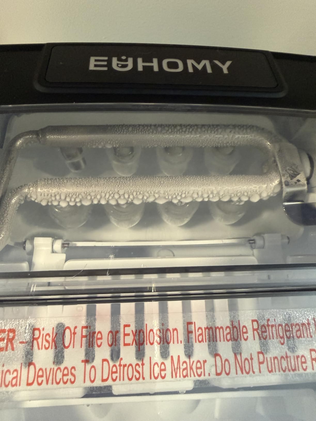EUHOMY Ice Maker Countertop with Carry Handle, 9 Cubes Ready in 6 Mins, 26.5lbs/24H, Self-Cleaning, 2 Sizes of Bullet Ice with Basket and Scoop, Portable Ice Maker Machine for Home, Kitchen, Office customer photo 2