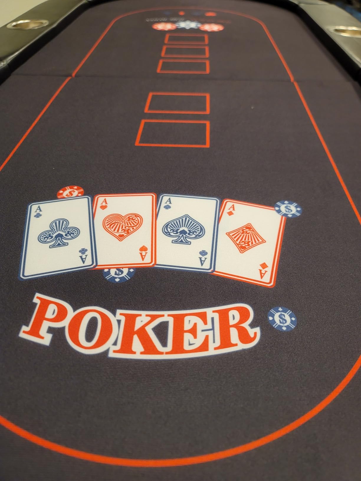 Poker Table Foldable, Casino Leisure Gamimg Table for 8/10 Player, Folding Texas Holdem Blackjack Table with Padded Rails & Cup Holders for Home Game Room, 84 Inch customer photo 1
