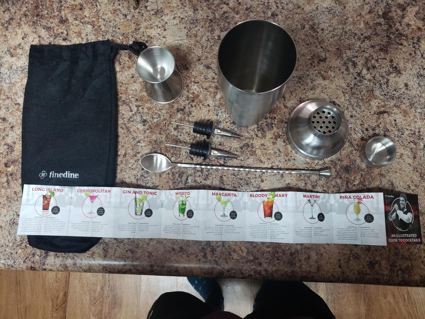 Cocktail Shaker Set - 17 Piece Stainless Steel Mixology Bartender Kit, Drink Martini Shaker, Home Bar Accessories, Cocktail Kit, Stainless Steel Bar Set, Shakers Bartending customer photo 2