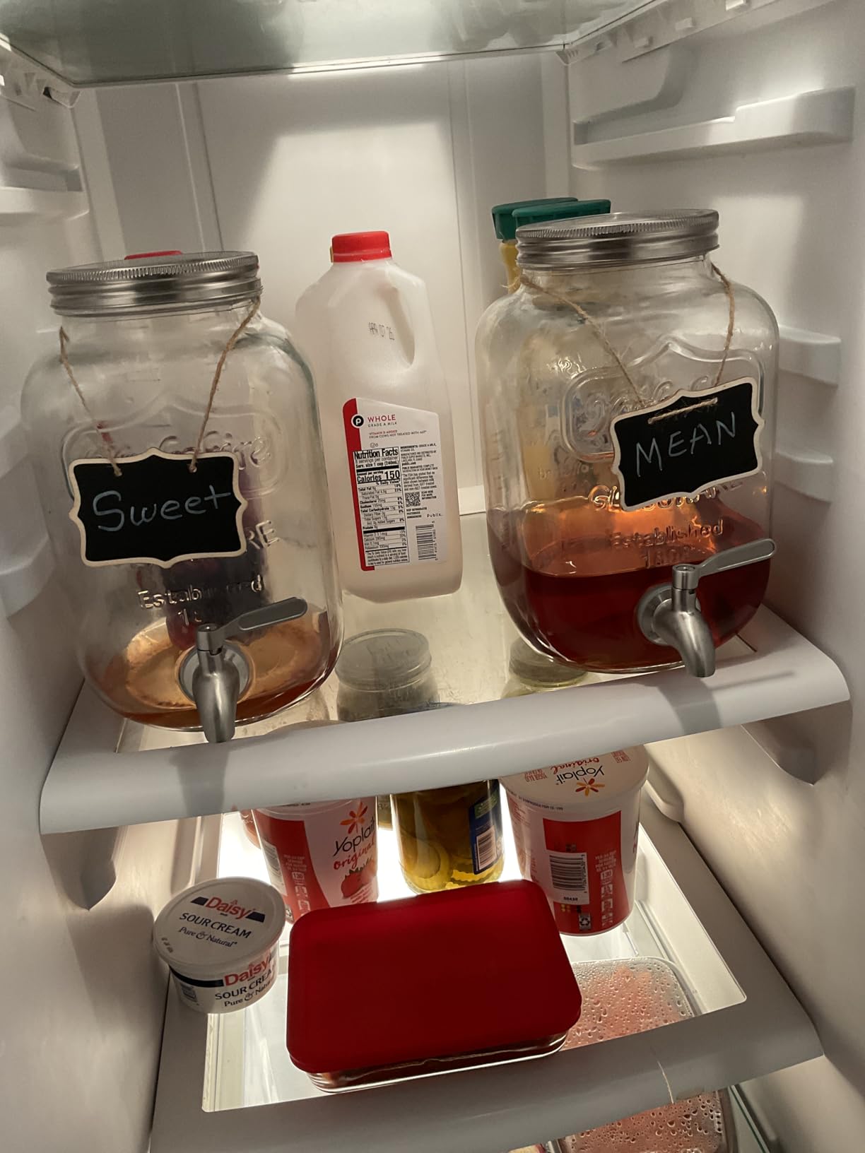 KIKCOIN 1 Gallon Glass Drink Dispensers for Parties, 2 Pack Leakproof Beverage Dispenser with Stand & 18/10 Stainless Steel Spigot & Filter -for Lemonade, Juice, Sun Tea, Punch- ALL DISHWASHER SAFE customer photo 2