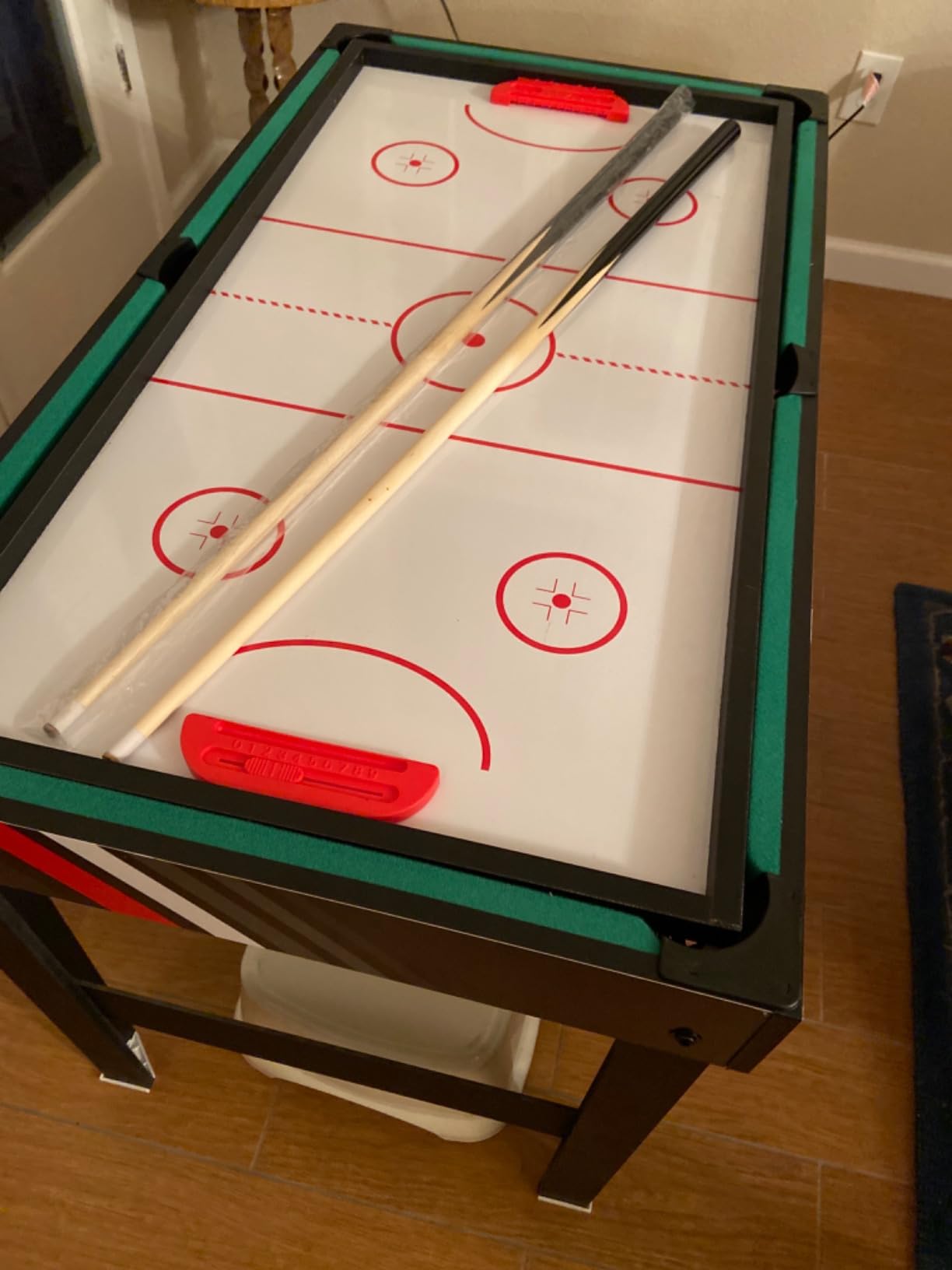 Giantex 10-in-1 Multi Game Table, Combo Game Table Set w/Hockey, Foosball Pool Ping-Pong Chess Cards Checkers Bowling, Shuffleboard, Backgammon, Adult Size Foosball Table for Game Room, Family customer photo 1