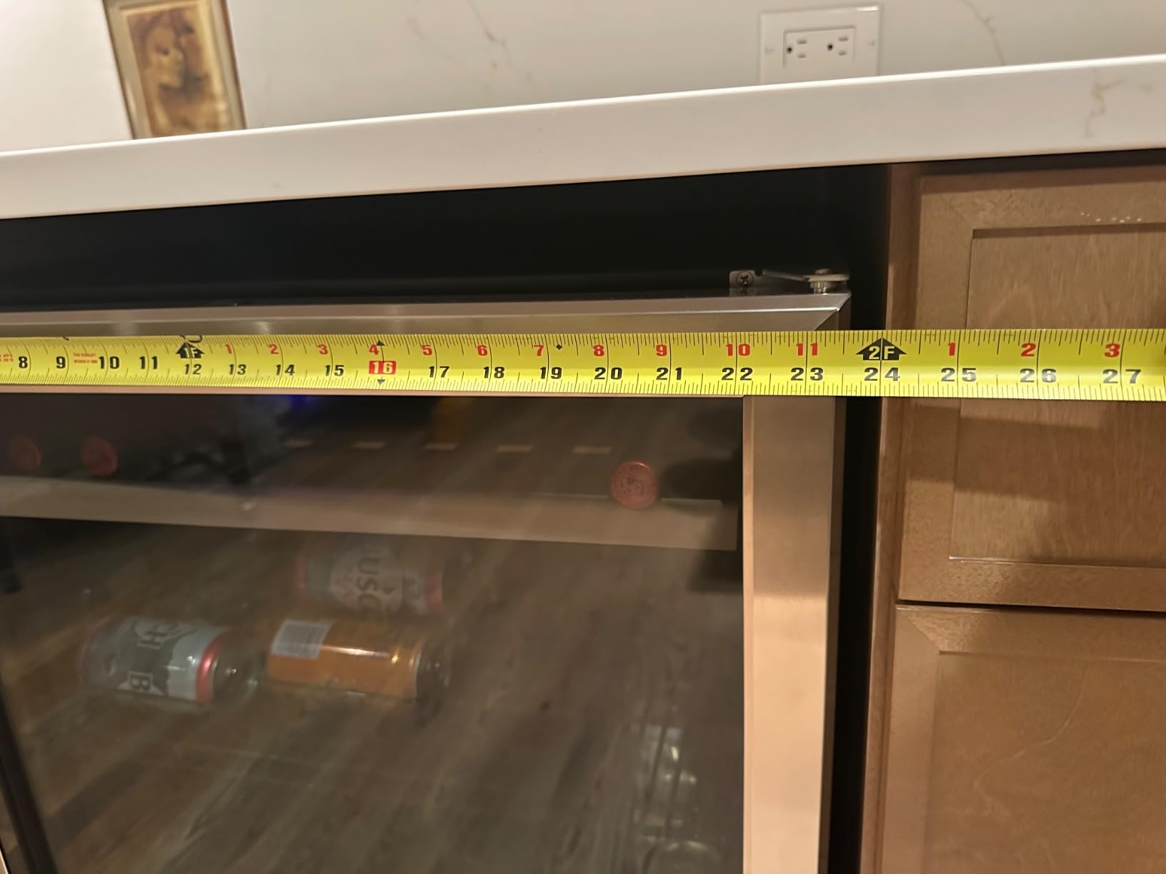 Kalamera 24 inch Wine Fridge Hold 21 Bottles and 75 Cans, Dual Zone Wine and Beverage Refrigerator, Built-In or Freestanding with Blue LED Light, for Home/Bar/Office customer photo 2