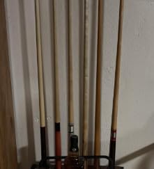 Pool Stick Holder-Pool cue holder floor stand with multiple storage designs, wood Pool Cue Rack Holder for 10 Cues Sticks Storage and Pool Ball, Billiard Cue Racks for Billiard Room Club Pool Table customer photo 1