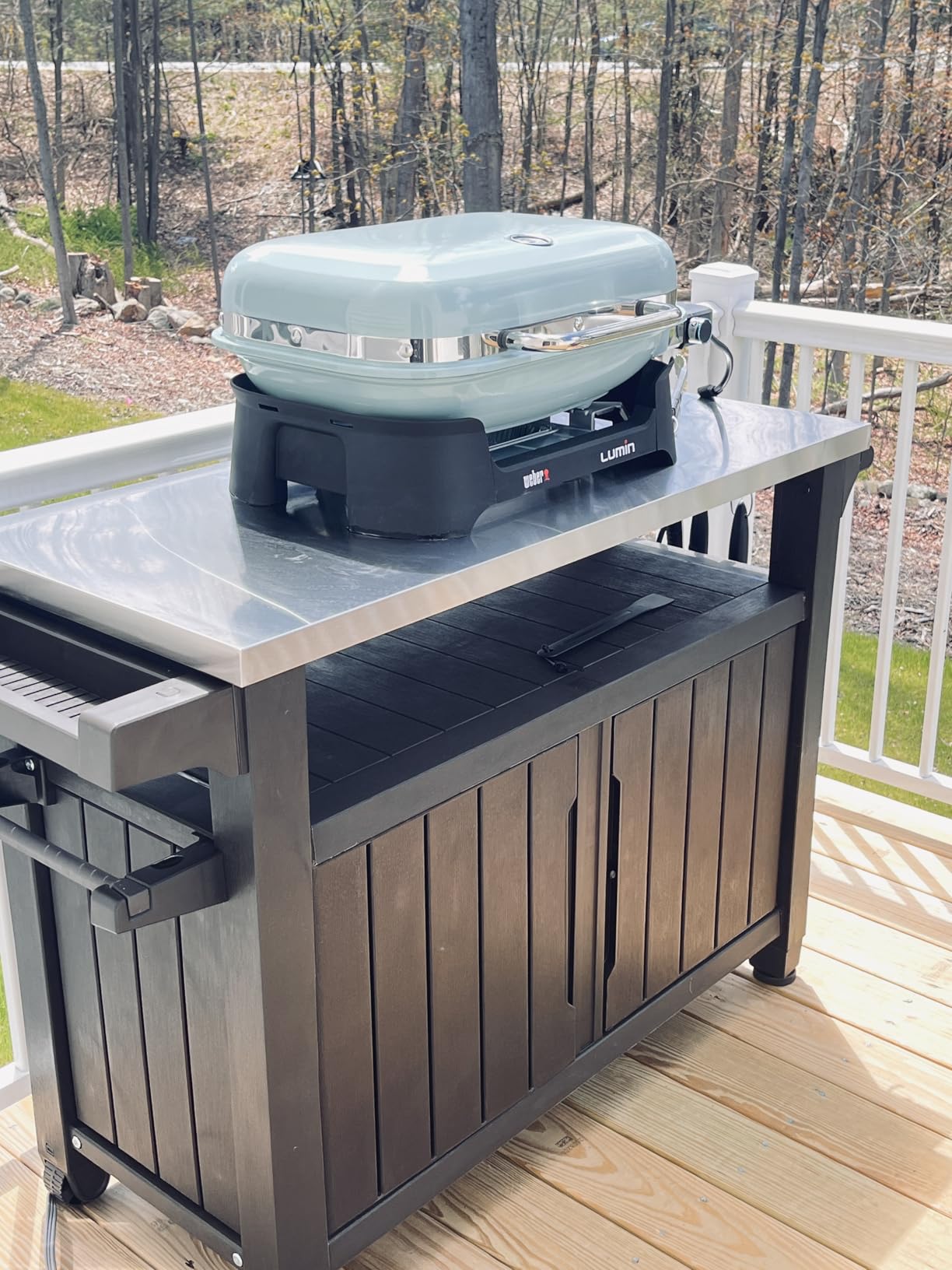Keter Extendable Outdoor Bar Cart with Hidden Cooler, Storage Drawers & Prep Surface - Mobile Patio Serving Station with Drainage Kit customer photo 2