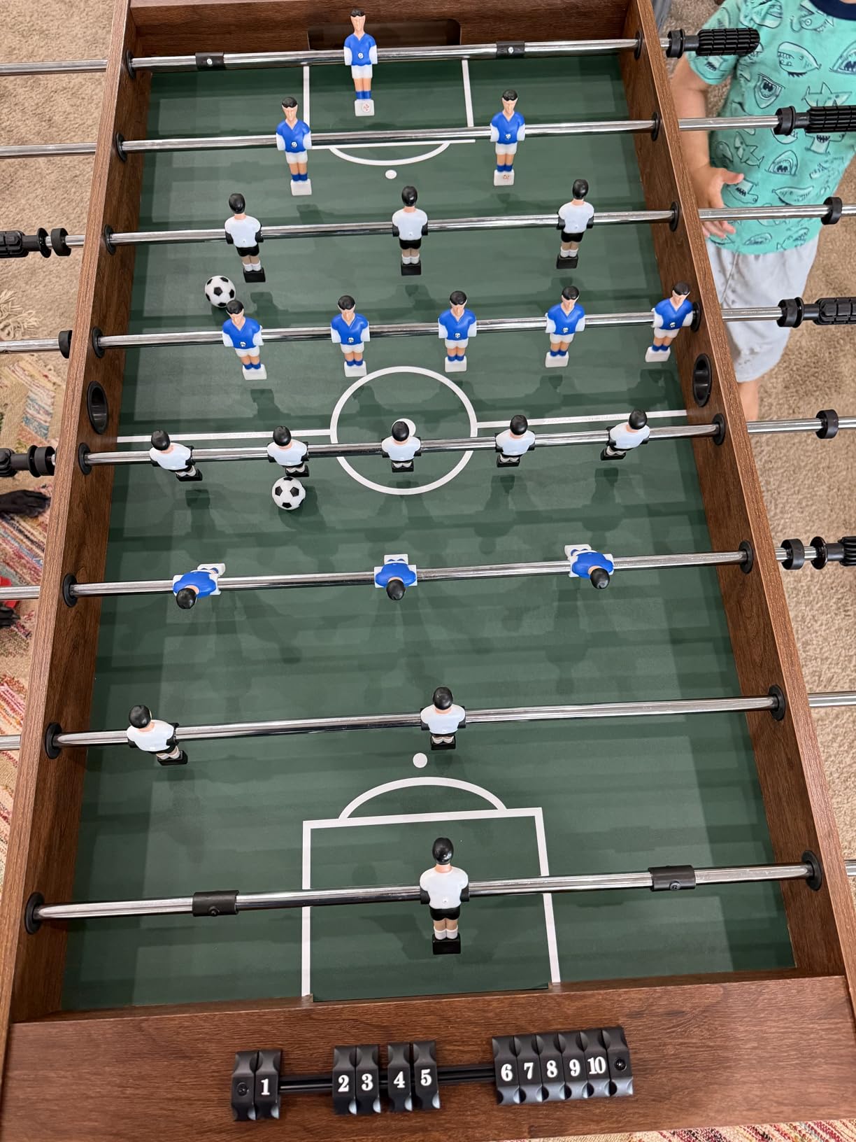 Foosball Table, Competition-Sized 48in and 55in Game Table for Home & Game Room - Includes 2 Balls & 2 Cup Holders - Classic Indoor Soccer Game customer photo 1