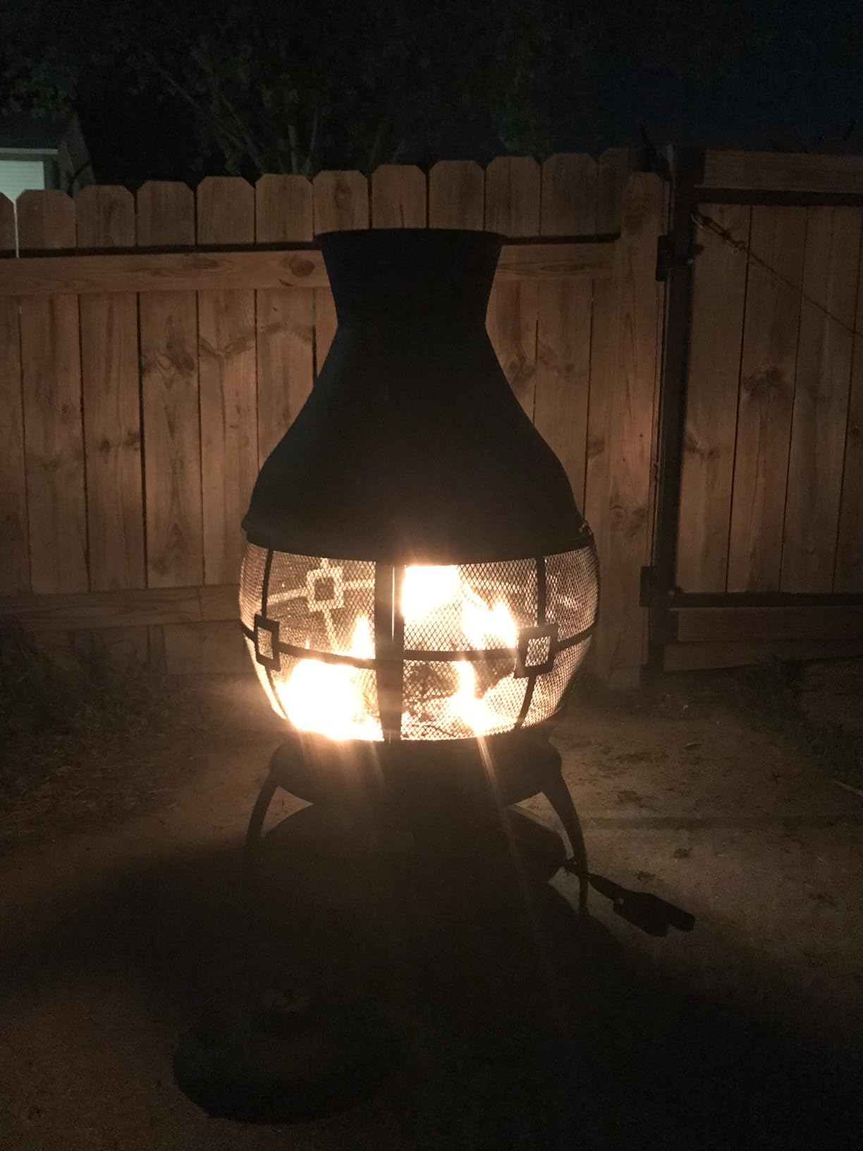 BALI OUTDOORS Chiminea Outdoor Fireplace | Outdoor Wood Burning Fire Pits for Backyard, Garden, Camping, Brown-Black customer photo 1