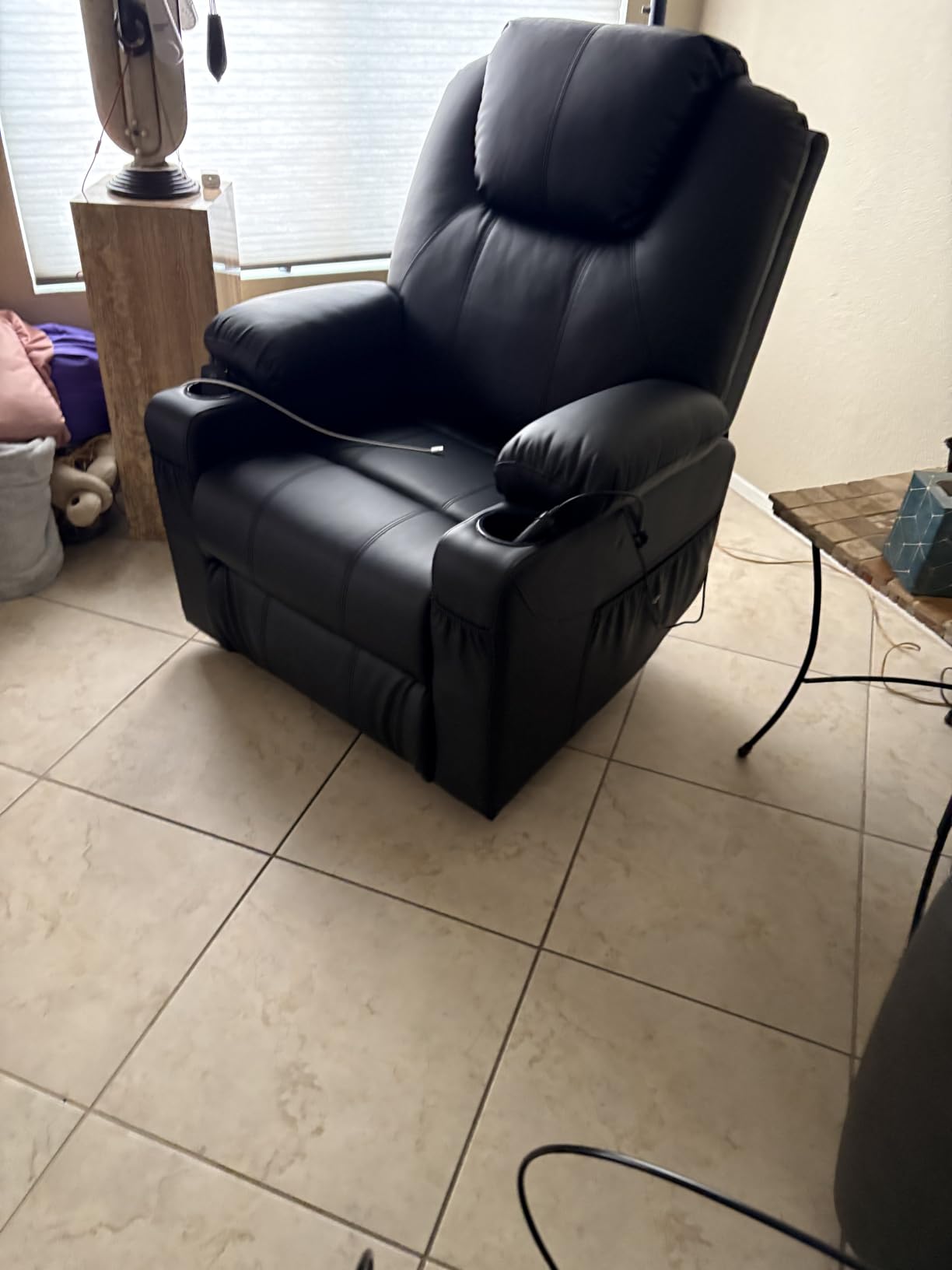 MCombo Power Lift Recliner Chair for Elderly 7040(Medium, Light Brown) | FSC Certified, Multiple Sizes, USB&Type C Charging Port, Cup Holders, Side Pockets, Faux Leather customer photo 1