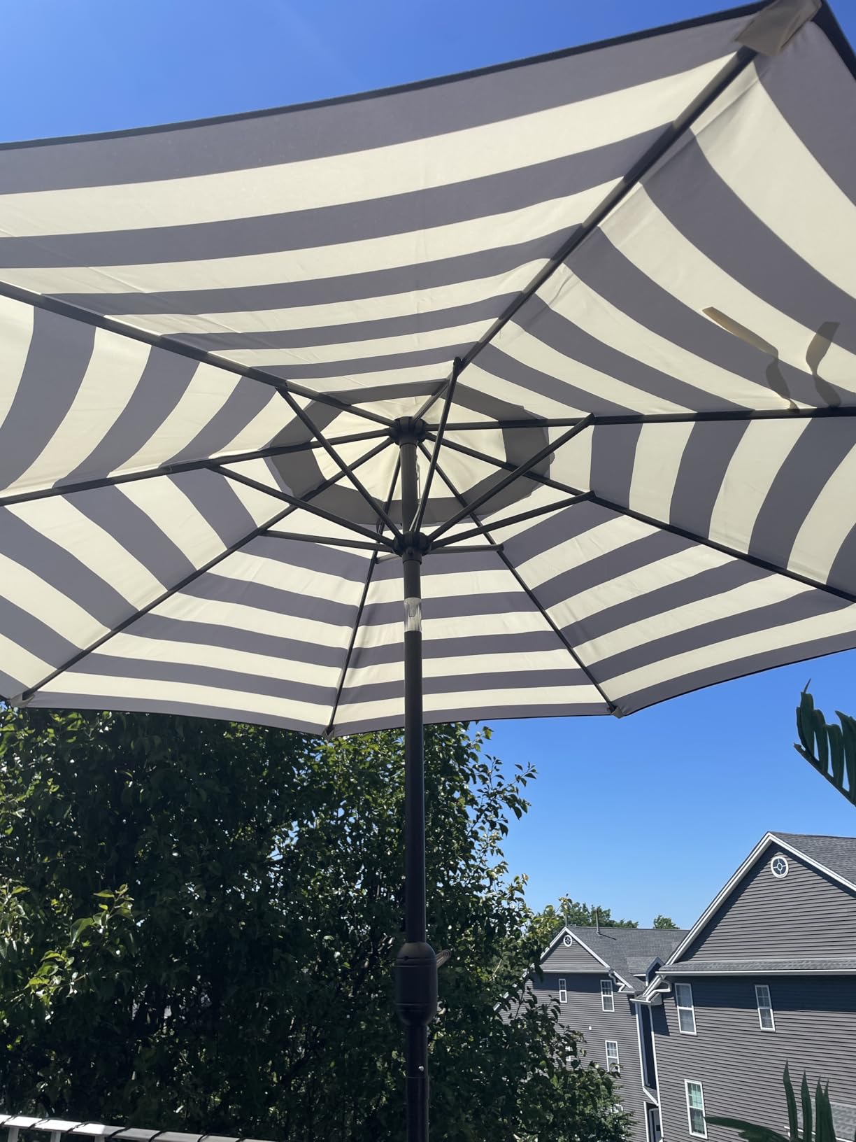 Blissun 9' Outdoor Patio Umbrella, Outdoor Table Umbrella, Yard Umbrella, Market Umbrella with 8 Sturdy Ribs, Push Button Tilt and Crank customer photo 2