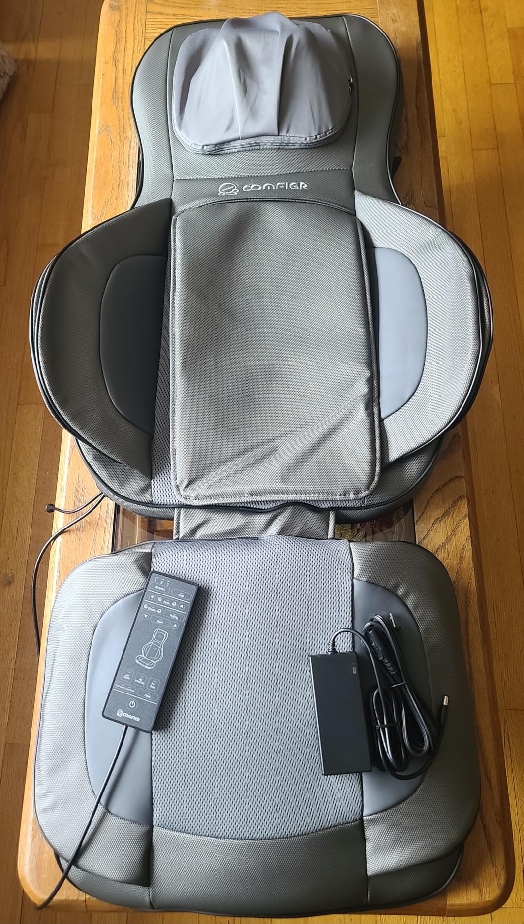 COMFIER Massager Chair with Heat, Shiatsu Neck Back Massager Portable with Compression & Rolling, Massage Chair Pad for Neck & Back for Muscle Tension Relief, Father Day Gift customer photo 2