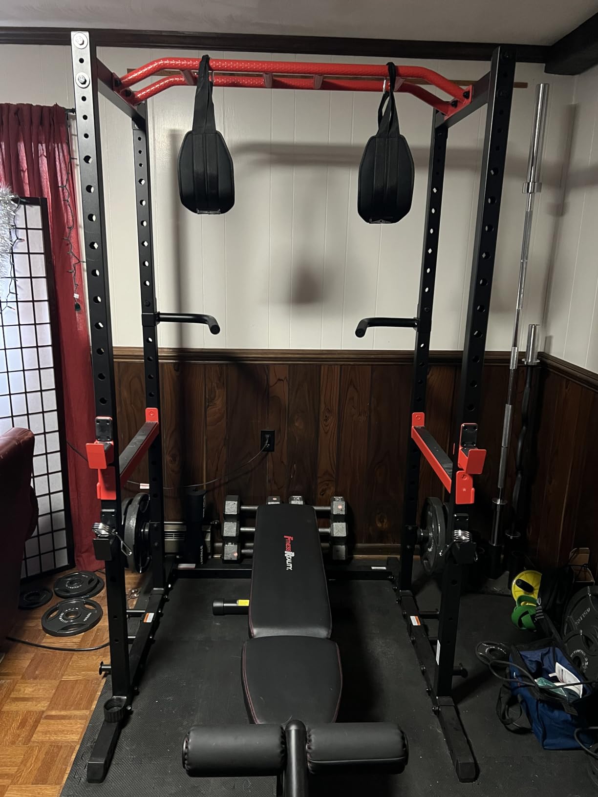 Sunny Health & Fitness Full Size Power Cage for Home Gym Training - 2130 lb Rack customer photo 1