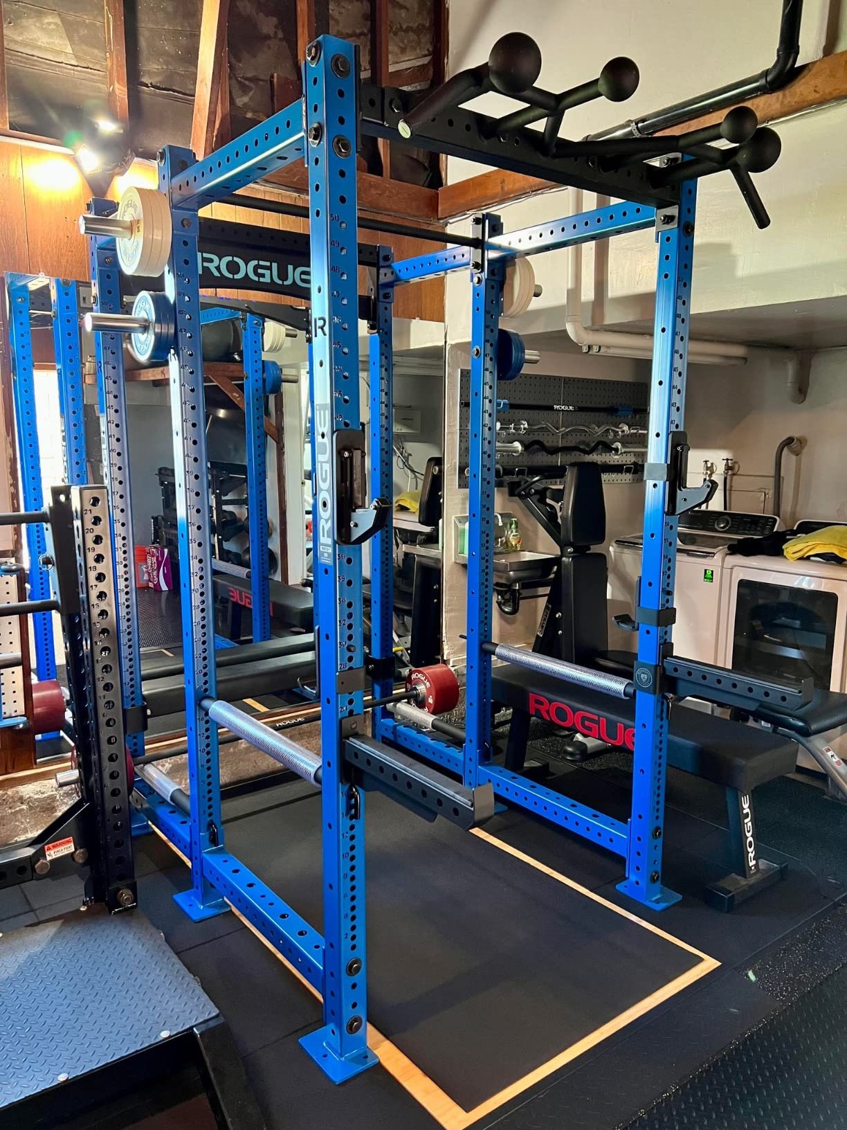 Signature Fitness Fitvids Wall Mounted Fold-in Power Cage Squat Rack with Adjustable Pull Up Bar and J Hooks customer photo 1