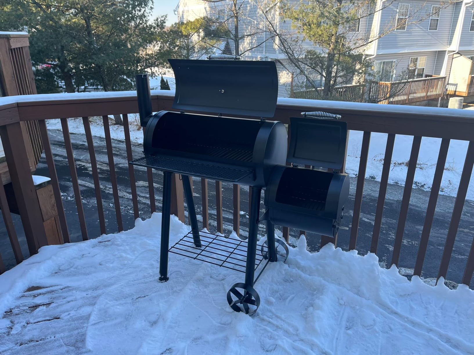 MFSTUDIO Barrel Charcoal Grill w/Offset Smoker w/ 512 SQ.IN. Cooking Area customer photo 1