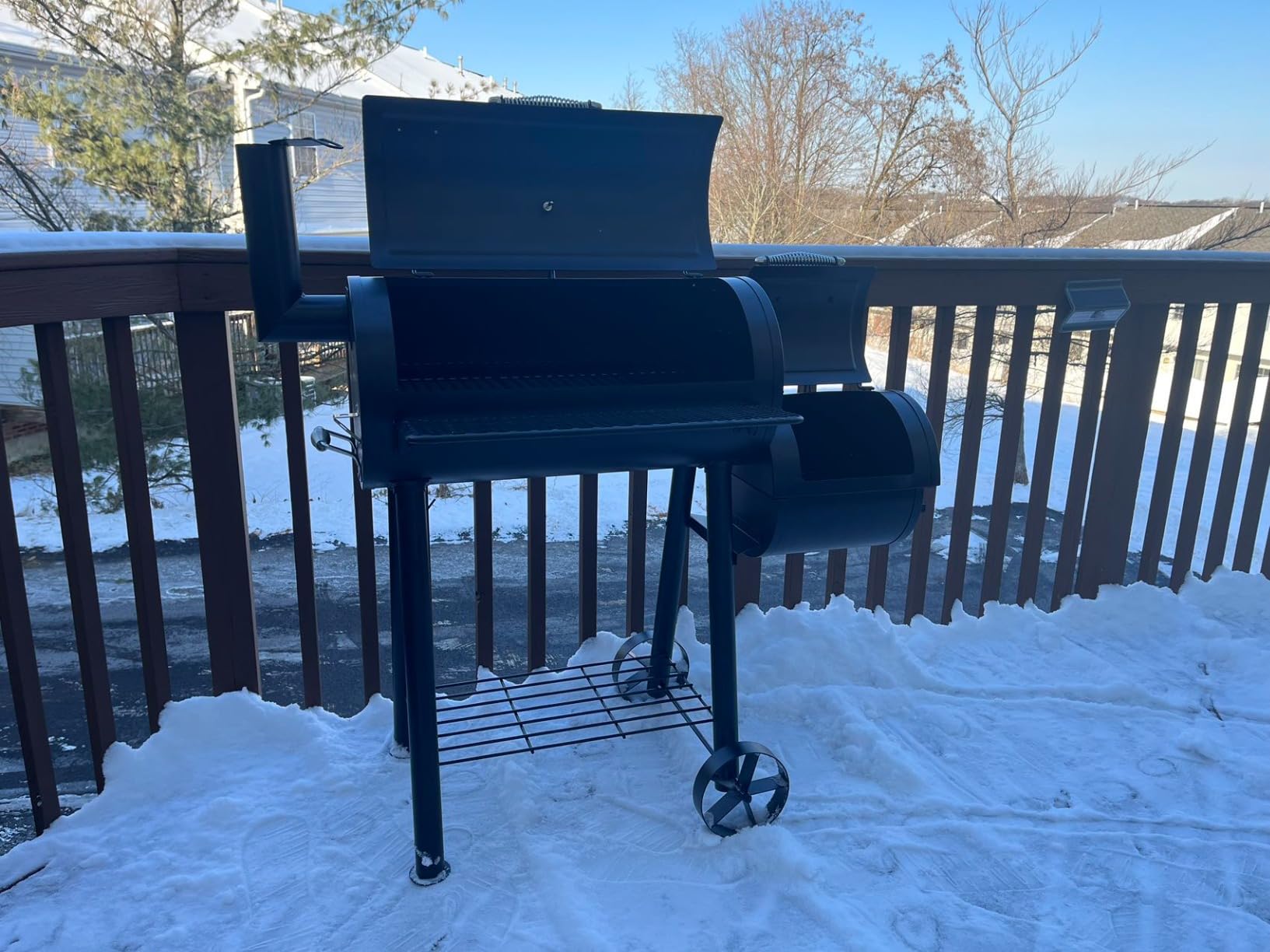 MFSTUDIO Barrel Charcoal Grill w/Offset Smoker w/ 512 SQ.IN. Cooking Area customer photo 2