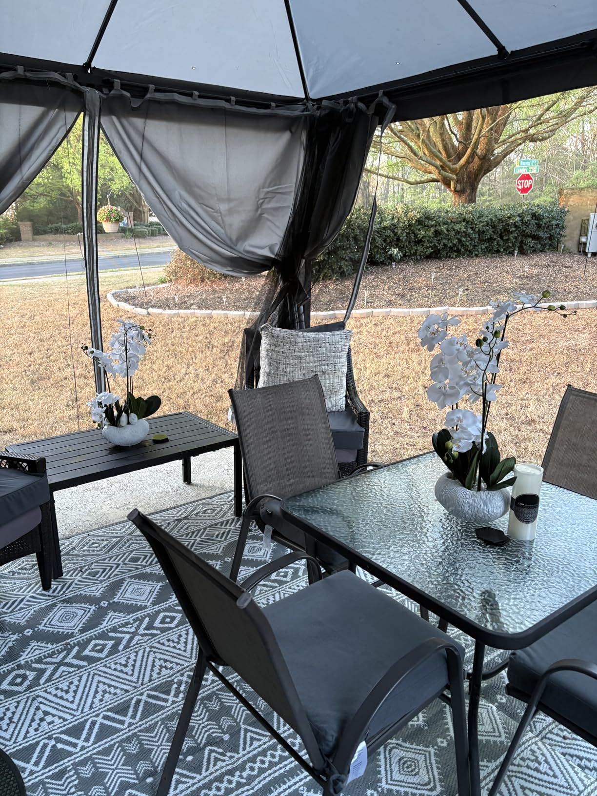 LAUSAINT HOME 10x13 Gazebo Canopy with Netting, Curtains & Double Roof customer photo 1