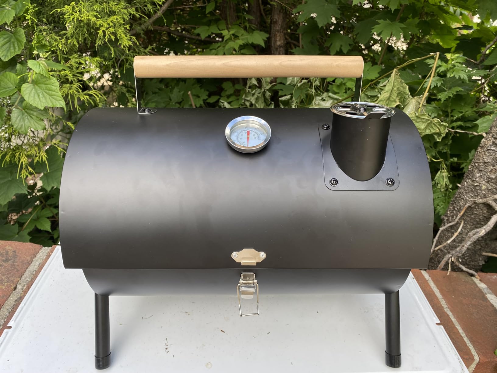 Joyfair Portable Charcoal Grill with Thermometer, Small Tabletop Barbecue Grill for Outdoor Camping Backyard Party BBQ Cooking, Extra Thick Steel & Heavy Duty, Innovative Design & Easy Assembly customer photo 1