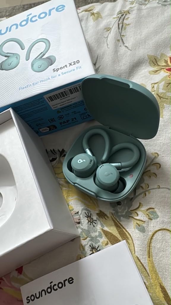 Soundcore Sport X20 by Anker Noise Cancelling Workout Earbuds, Ear Hooks | Rotatable and Extendable Ear Hooks, Deep Bass, IP68 Waterproof, Sweatproof, Dustproof, 48H Playtime customer photo 1