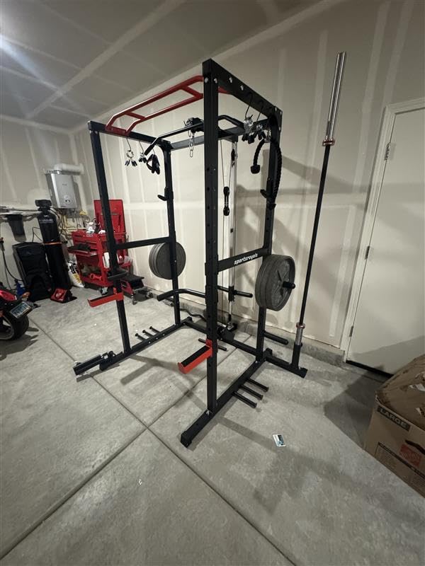 SPORTSROYALS Power Rack, Multi-Functional Power Cage, Squat Rack with Pulley System & LAT Pull Down customer photo 1