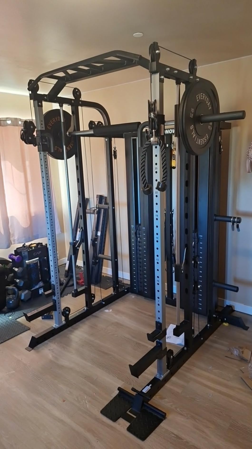 DONOW Smith Machine with Weight Stacks Home Gym System Cable Crossover | Multi Function, All in One, Heavy Duty, Lat Pulldown Bench, Hip Thrust Attachment, Smooth Smith Bar and Cable System customer photo 1