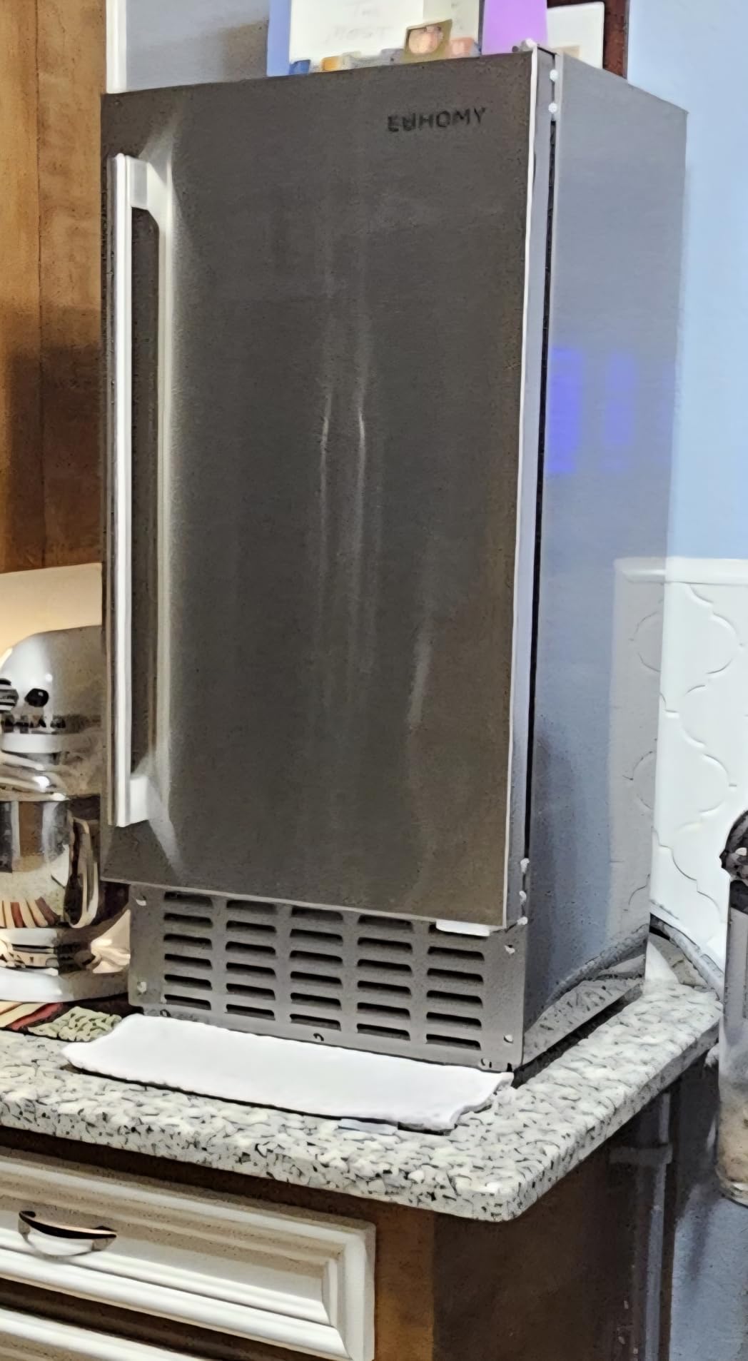 EUHOMY Under Counter Nugget Ice Maker Machine, 70Lbs/Day, Built-in Freestanding Ice Maker with Double Ice Baskets, Self-Cleaning & 24H Timer Ice Machine, for Home Use (Silver) customer photo 2
