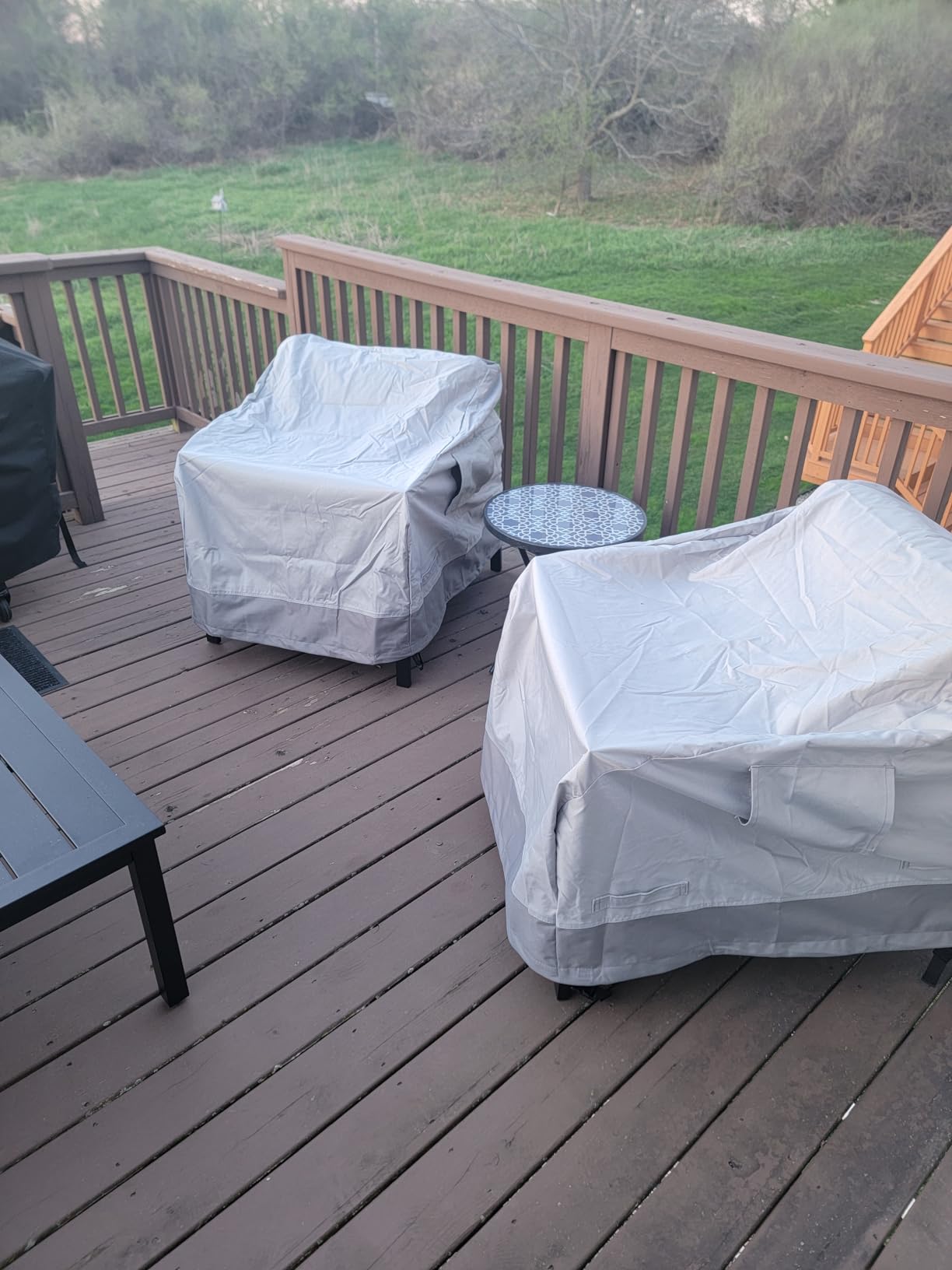 GORILLA GRIP Waterproof Large Outdoor Patio Sofa Cover, 3 Seater 80 Inch, Heavy Duty 600D Furniture Covers Sets for Winter, Keep Cushions Dry, Protects from Sun, Snow, Rain, Windproof, UV Coated customer photo 2