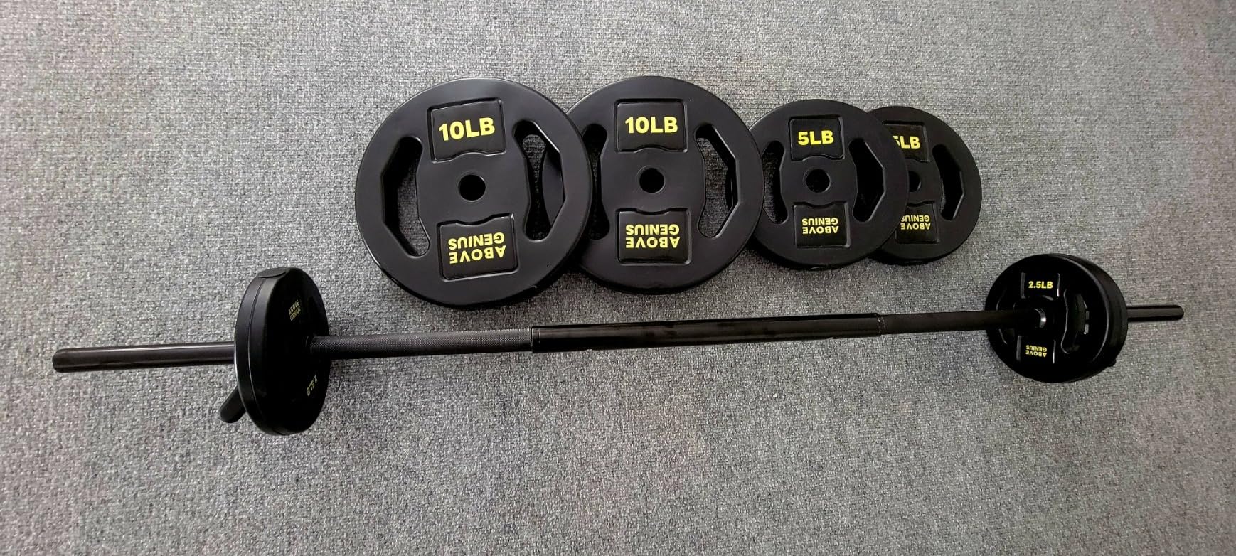 AboveGenius 45 lb Barbell Weight Set, Adjustable Workout Bar | Barbell Weight Set for Home Gym Strength Training, Full Body Workout, Muscle Building, Home Fitness Weight Lifting Equipment customer photo 2