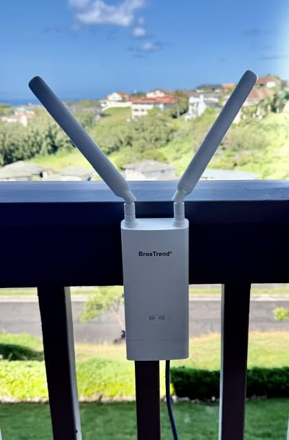 BrosTrend AC1200 Outdoor WiFi Extender Long Range, Dual Band 5GHz + 2.4GHz, IP65 Weatherproof Gigabit Signal Booster, PoE Powered, with Passive PoE Injector, 2x 5dBi Antennas, Works for Yard, Farm, RV customer photo 2