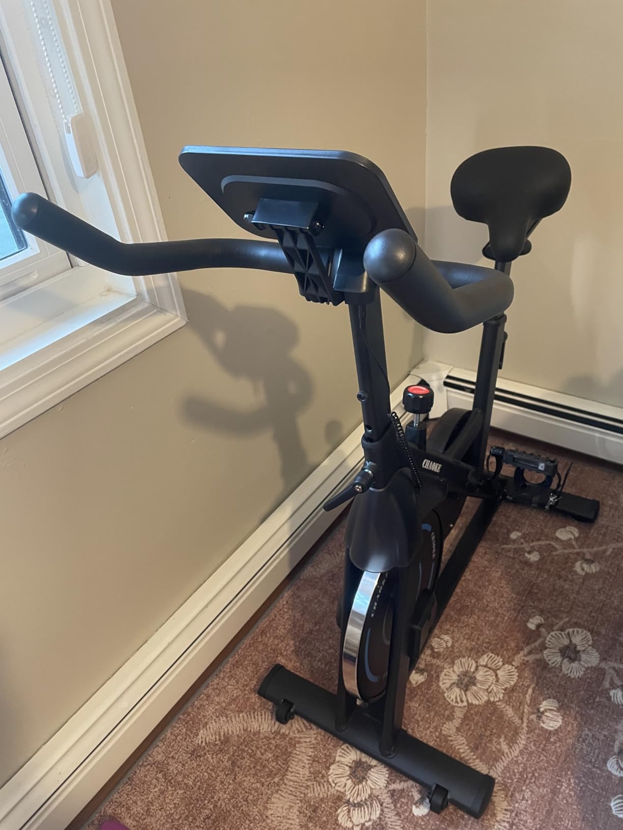 Exercise Bike, CHAOKE Quiet Adjustable Magnetic Resistance Stationary Bike for Home Cardio with App Compatible, 300LB Weight Capacity Indoor Cycling Bike with Comfortable Seat & Digital Display customer photo 1