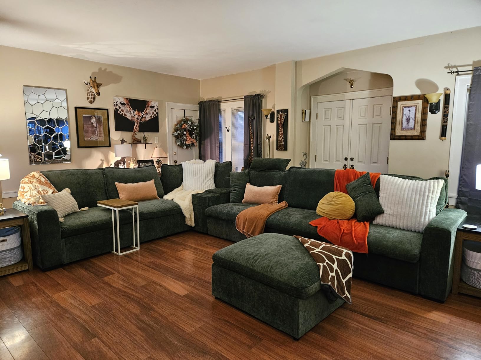 Oversized Modular Sectional Sofa with Double Power Recliner, Cloud Reclining Couch with Headrest, Storage Drawer Charging Cup Holders, Deep L-Shaped 6 Seater with Corner, Chenille, Grey customer photo 2