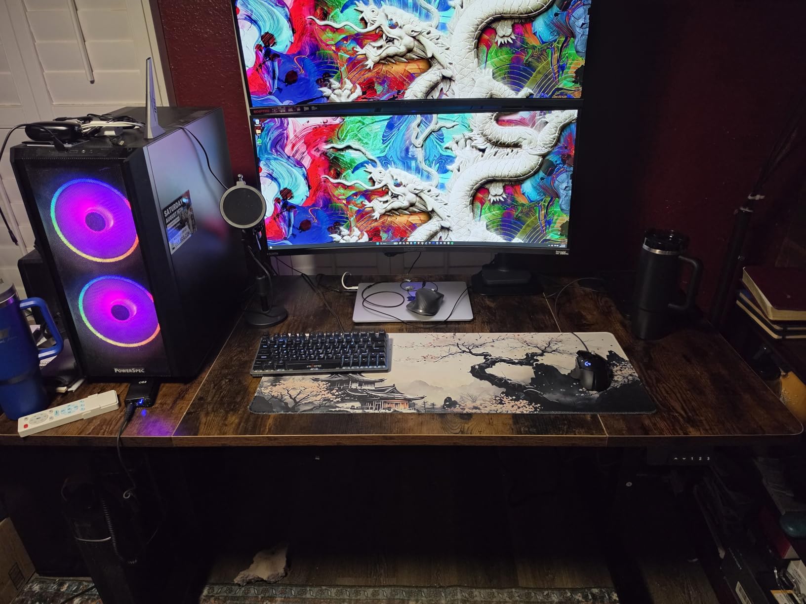 Black 60x28 in Electric Standing Desk, 1 Inch Thick Tabletop customer photo 2
