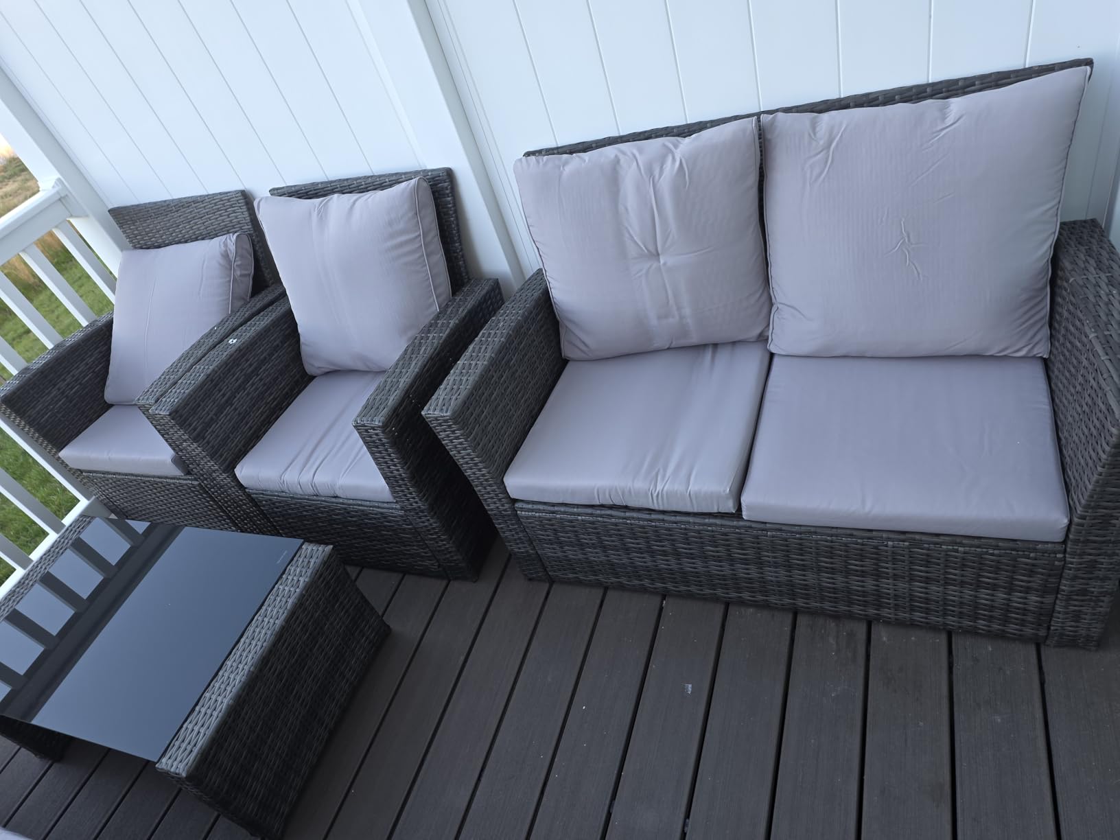 Wisteria Lane 4 Piece Outdoor Wicker Patio Furniture Set for All Weather customer photo 2