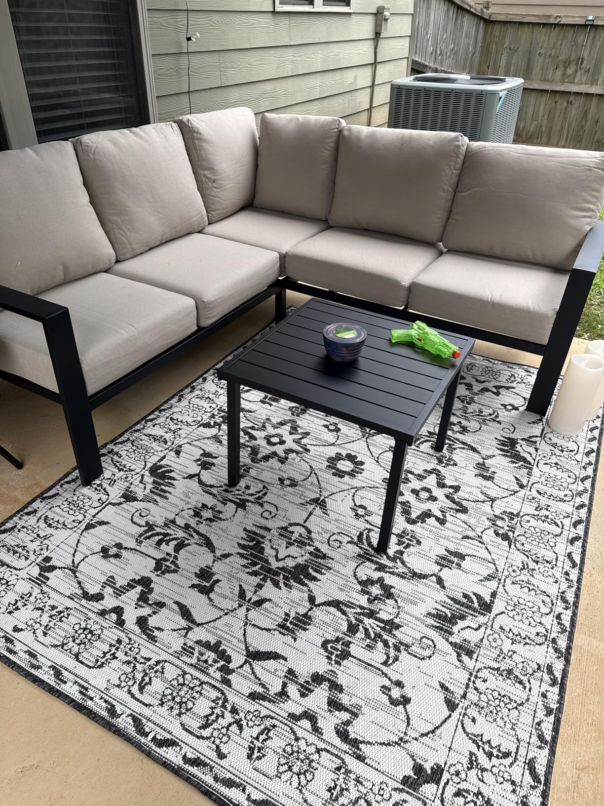 UDPATIO 6 Piece Patio Furniture Set, Metal Outdoor Sectional Sofa with 6