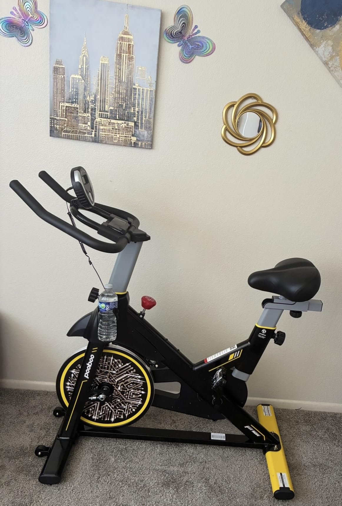 Exercise Bike, Stationary Bike for Home, Magnetic Indoor App Cycling Bike | Low Noise Workout Bike with Exclusive App, Tablet Mount and Fitness Courses for Weight Loss, Adjustable, 350lbs Weight Capacity customer photo 1