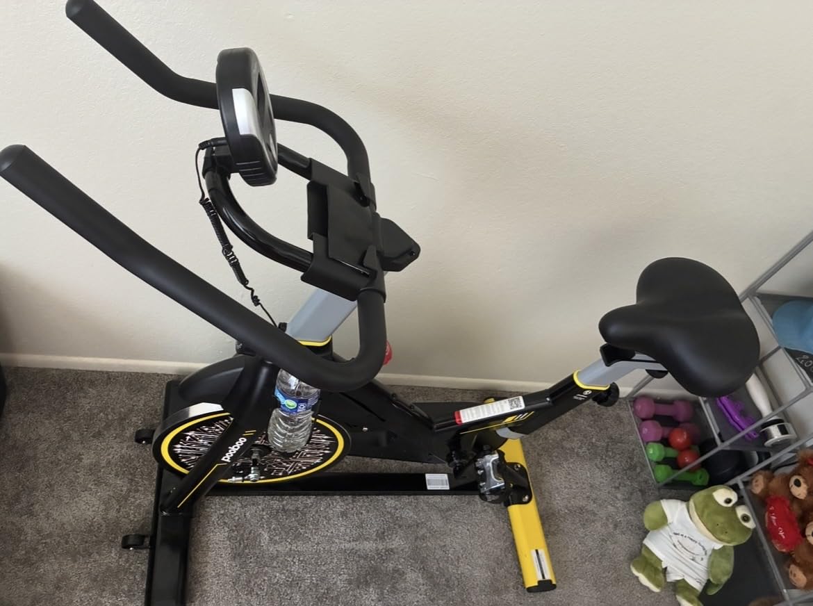 Exercise Bike, Stationary Bike for Home, Magnetic Indoor App Cycling Bike | Low Noise Workout Bike with Exclusive App, Tablet Mount and Fitness Courses for Weight Loss, Adjustable, 350lbs Weight Capacity customer photo 2
