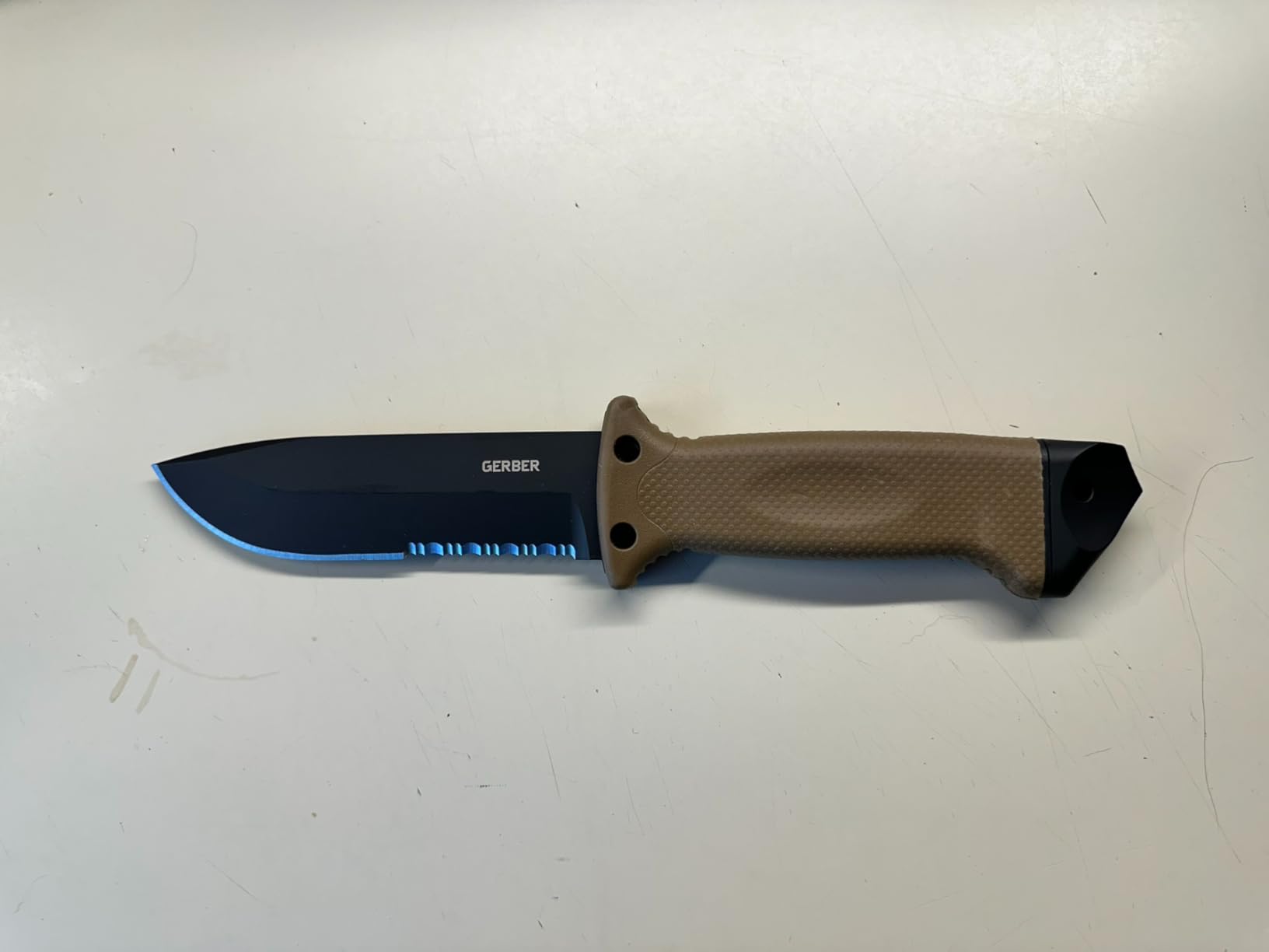 Gerber Gear LMF II Infantry Survival Knife, Made in USA Military Grade Tactical Fixed Blade with Serrated Edge, Shock Absorbing Handle, Molle Sheath and Sharpener, Coyote Brown customer photo 1