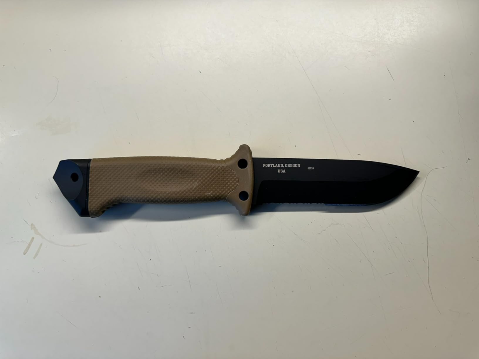Gerber Gear LMF II Infantry Survival Knife, Made in USA Military Grade Tactical Fixed Blade with Serrated Edge, Shock Absorbing Handle, Molle Sheath and Sharpener, Coyote Brown customer photo 2
