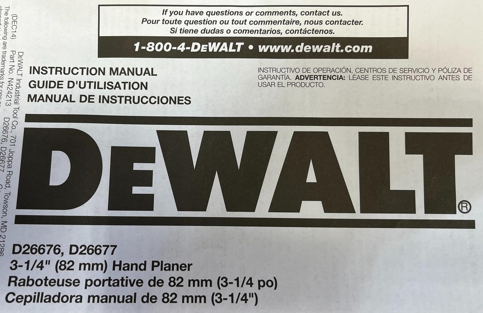 DEWALT Hand Planer Kit, 5.5-Amp, 3-1/4-Inch (D26677K) customer photo 2