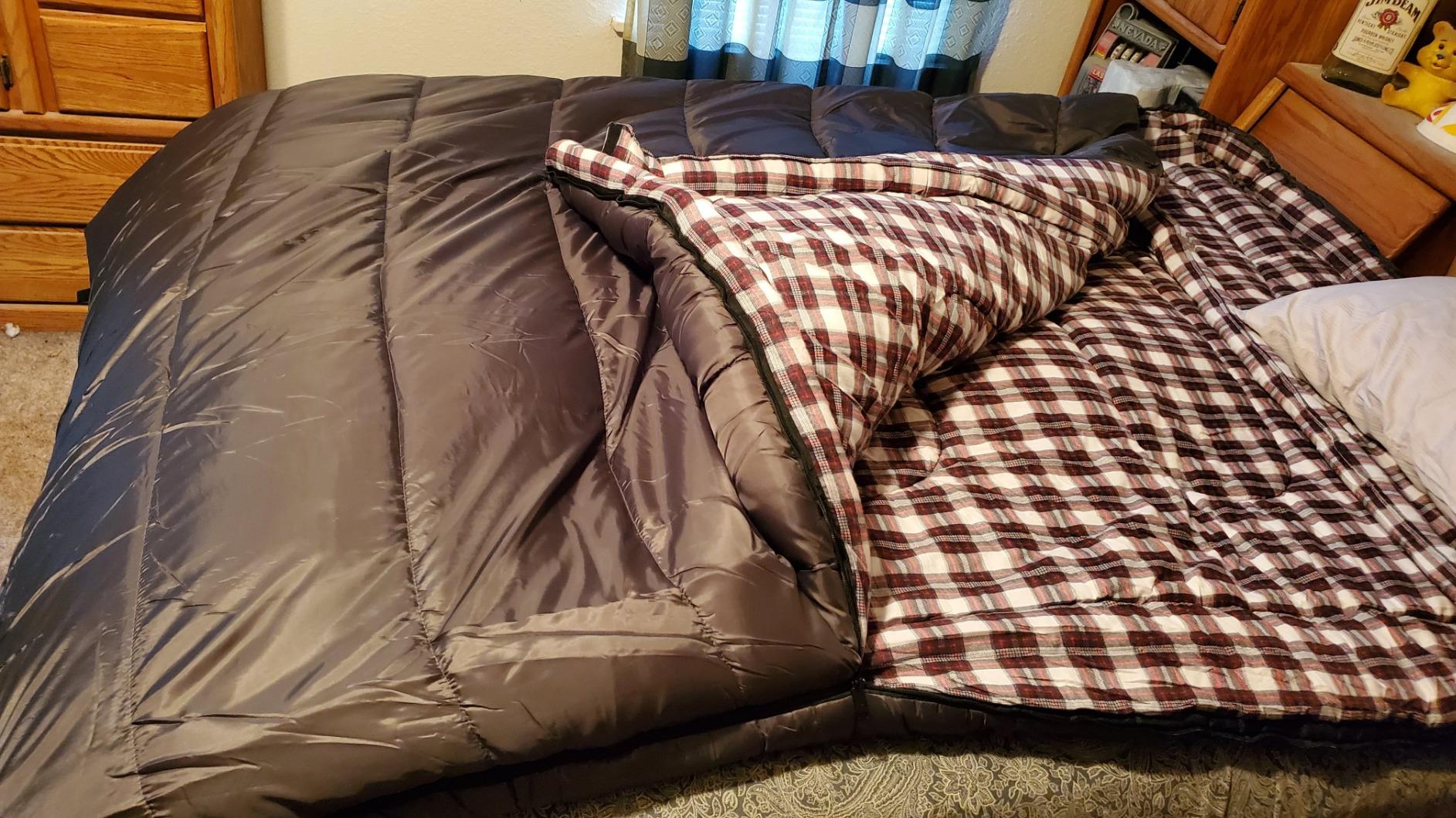 Teton Mammoth Queen Size Double Sleeping Bag - A Warm Bag the Whole Family can Enjoy - Great for Camping, Hunting and Base Camp. Compression Sack Included customer photo 1