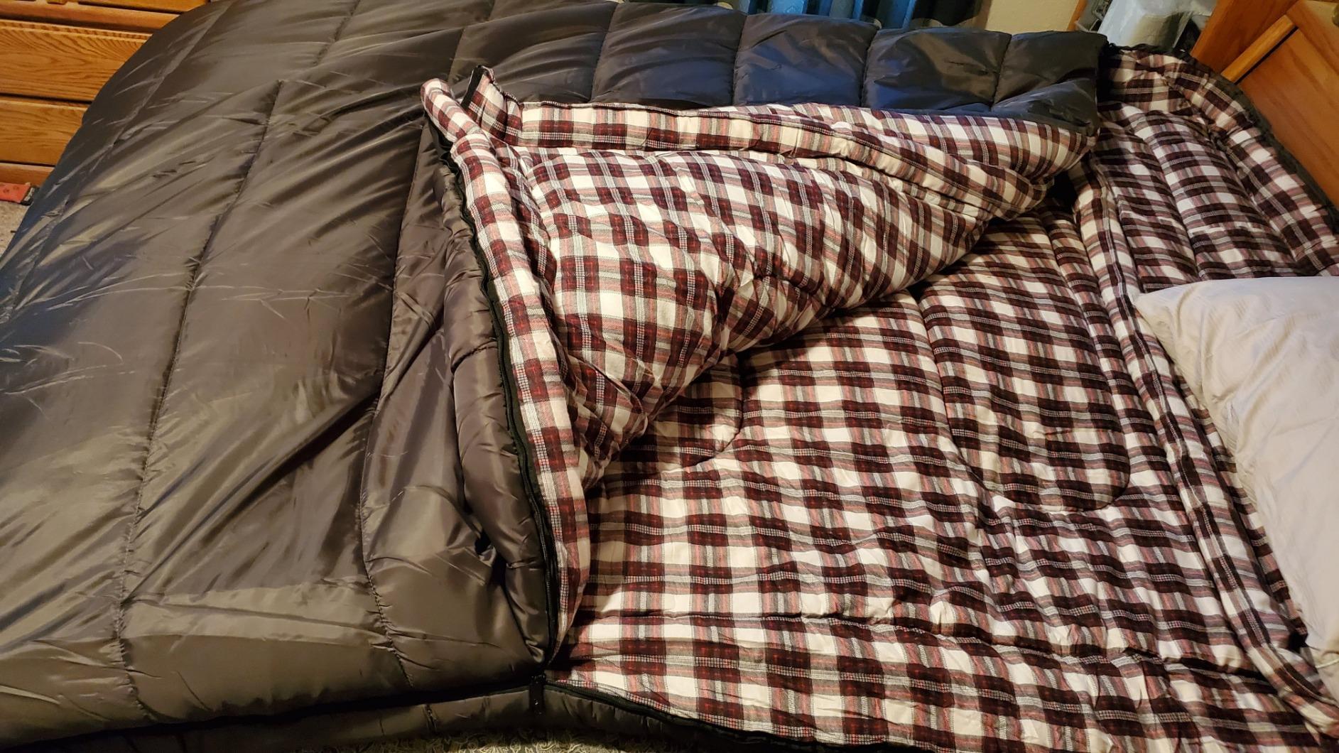 Teton Mammoth Queen Size Double Sleeping Bag - A Warm Bag the Whole Family can Enjoy - Great for Camping, Hunting and Base Camp. Compression Sack Included customer photo 2