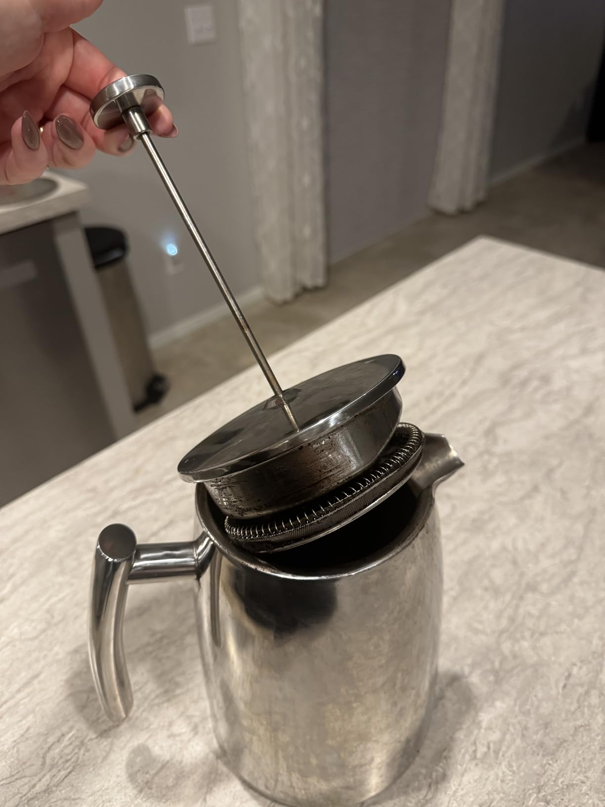 Secura French Press Coffee Maker, 50-Ounce, 304 Stainless Steel Insulated Coffee Press with Extra Screen customer photo 2