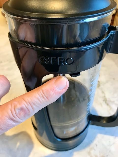 ESPRO Light P3 French Press Coffee Maker - Patented Double Micro-Filter for Grit-Free Brew, Heat Resistant thicker Borosilicate Glass Coffee press - (Black, 32 oz) customer photo 2