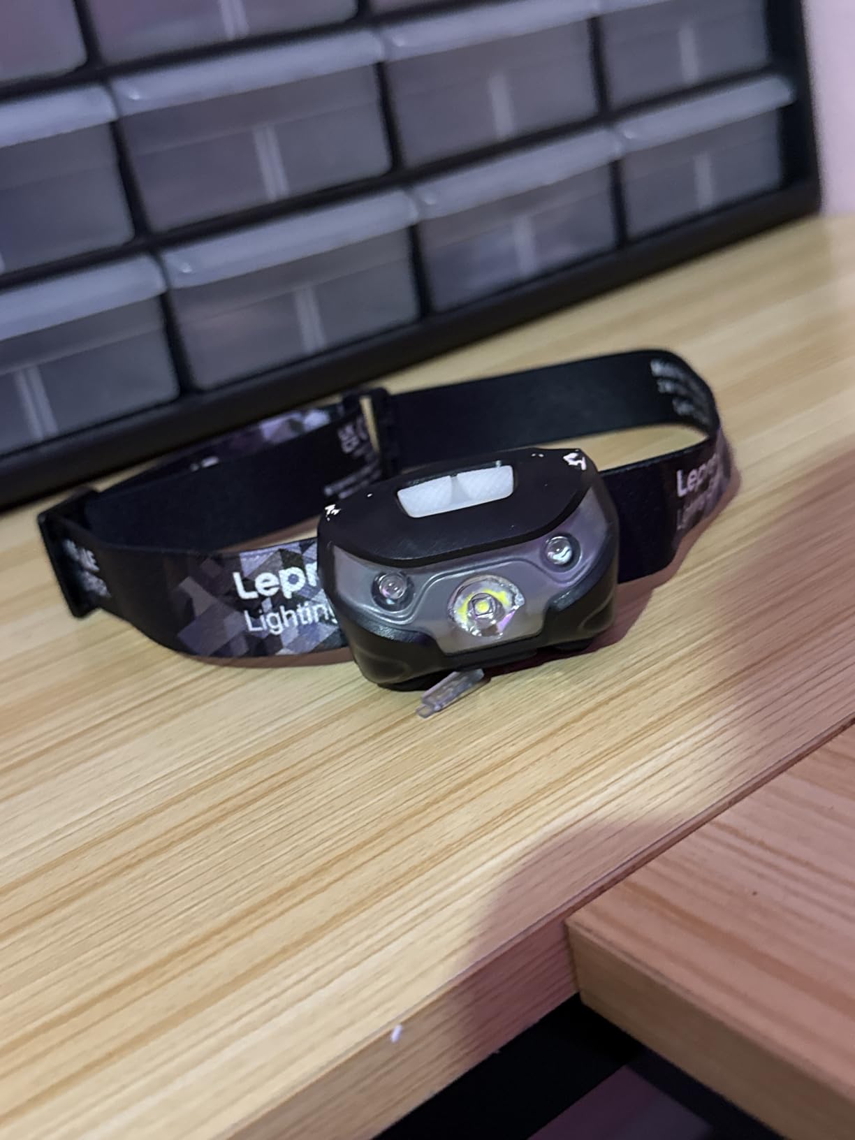 Lepro LED Headlamp Rechargeable IPX4 Waterproof Headlight 5 Modes - Black | USB Cable Included,Super bright,Multiple lighting modes,Red light,Lightweight,Adjustable Headband,Camping,Hiking,Running customer photo 2