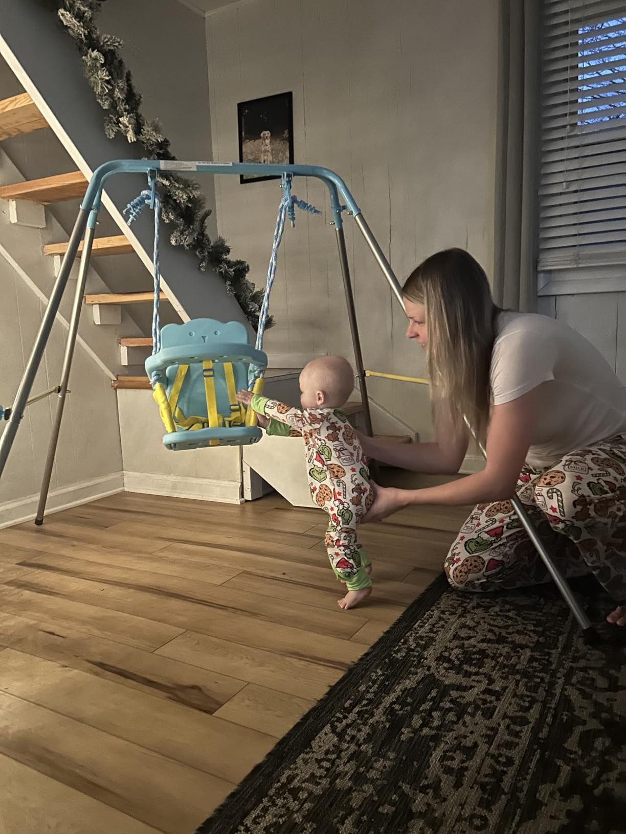 Sportspower My 1st Toddler Swing - Heavy-Duty Baby Indoor/Outdoor Swing Set with Safety Harness, Blue customer photo 2